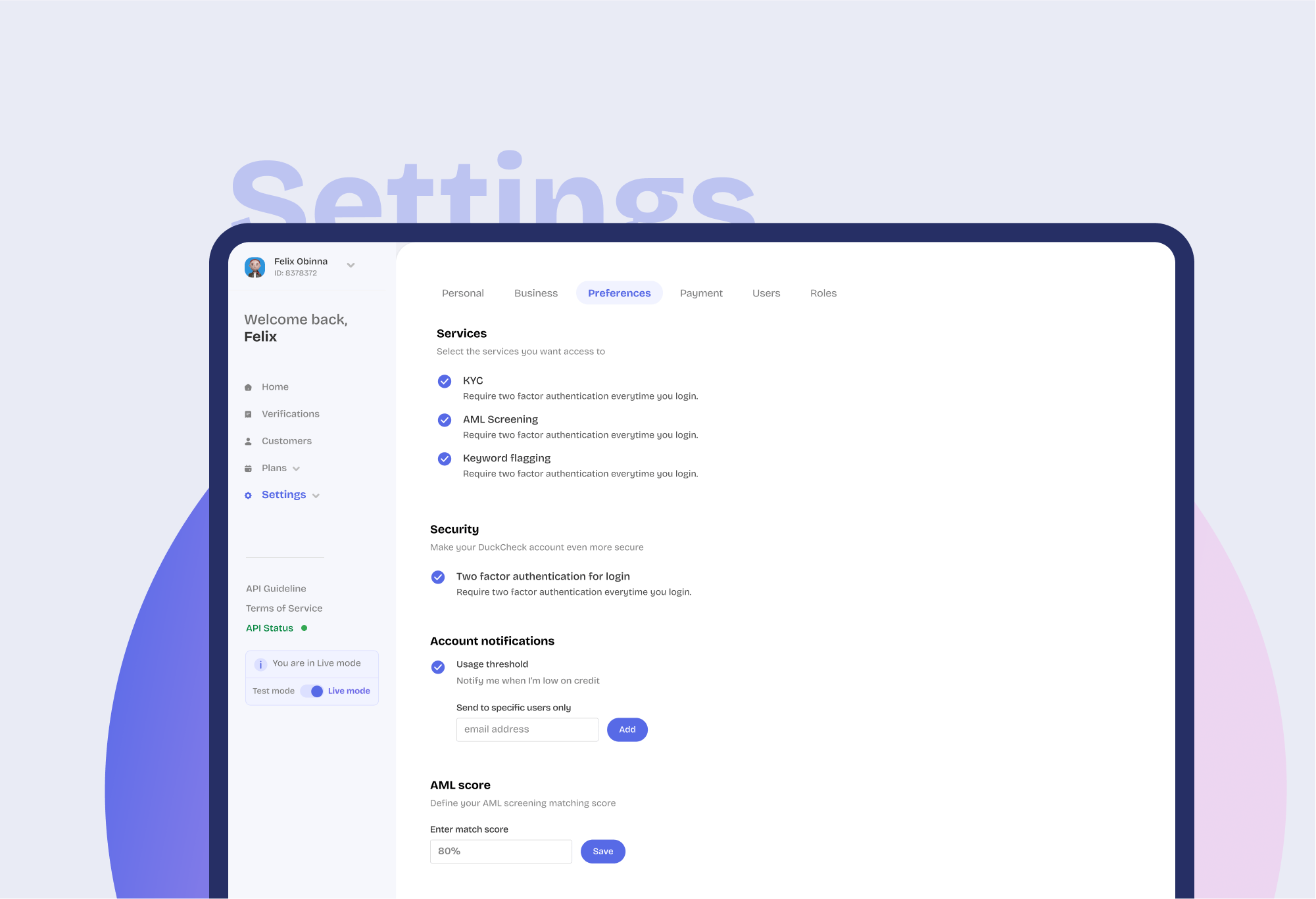User Preferences